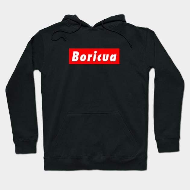 Boricua Red Box Puerto Rico Streetwear Puerto Rican Pride Hoodie by PuertoRicoShirts